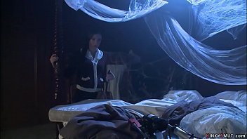 Sorority newbie Casey Calvert has to spend a night in the abandoned haunted house and there finds old fucking machine and then anal fucks it