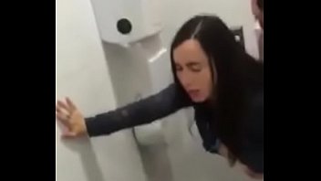 Nurse is fucked by doctor in public bathroom