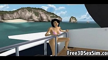 Sexy 3D cartoon babe getting fucked on a boat