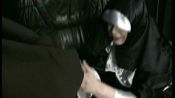 Scared german nun is spanked and hit with whip on her fat ass by priest