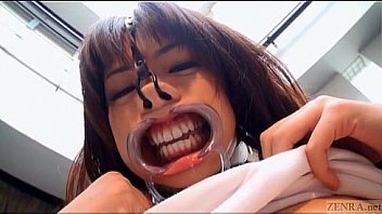 Subtitled weird Japanese face destruction shaved schoolgirl