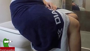 Blowjob on the toilet. Homemade video with an amateur couple fucking SAN74