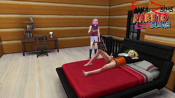 BORUTO are masturbating in his room when SAKURA caught him and fucks his cock. Naruto XXX