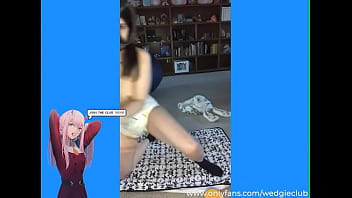Horny Rough teen babe goes full anime hentai wearing only ddlg diapers going fully topless exposing her small petite boobs and roleplaying with dirty pantymask over her face like cosplay
