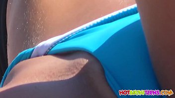 Amazing Bikini Pussy Camel-Toe legs spread hidden cam