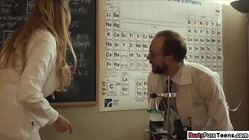 Busty blonde assistant rammed hard by her professor