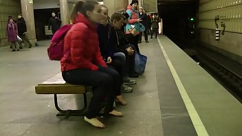 Dirty Feet in the Winter on Subway Part 1- www.prettyfeetvideo.com