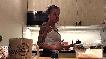 Perfect Pokies on the Kitchen Cam, Braless Sylvia and her Amazing Nipples