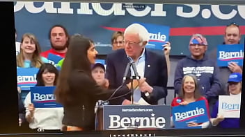 Bernie Rally Girls Storm Stage Nude