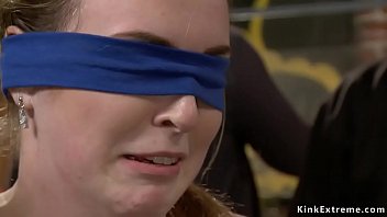 Hot teen preachers Jessie Parker is a. by dom Princess Donna Dolore and then blindfolded and gagged made to fuck in group