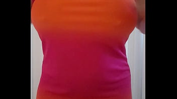 Monte the sexy step mom with huge boobs gets undressed after shopping with no panties and bra on