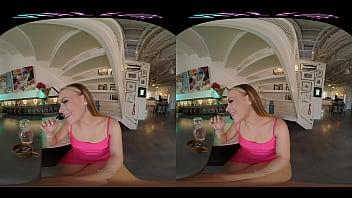Gorgeous blonde wants to thank you for saving her from a horrible blind date in virtual reality