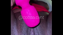 WAP Masturbation BBW Ebony Model Squirts Using Vibrator Toy