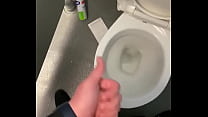 Cruising In public toilets wanking my hard cock with big cumshot