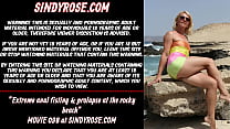 Extreme anal fisting & prolapse at the rocky beach Sindy Rose