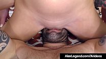 Skinny Blonde Alessandra Noir Moans with pleasure as Fat French Cock, Alex Legend, stuffs her holes & gives her what she really wanted: A big load of cum in her mouth!