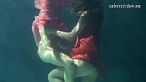 Natalia and Lilia swimming pool erotics
